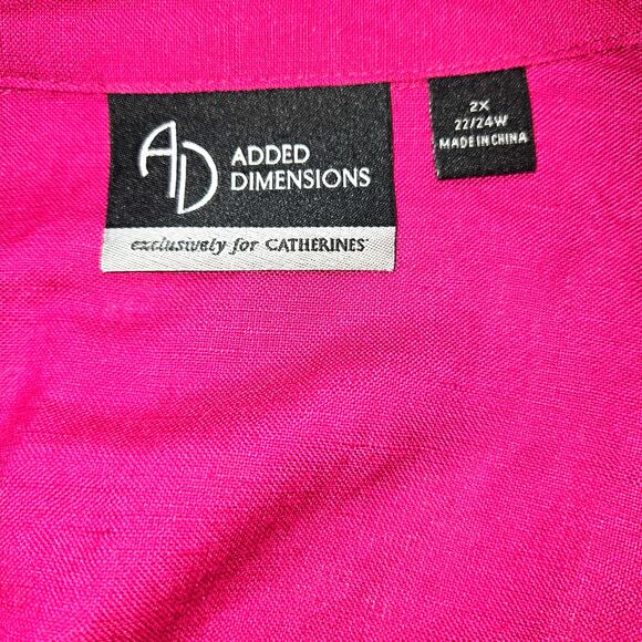 Added Dimension 2X Women's Blazer Pink Suit Coat Plus Size 22W 24W Jacket XXL - Picture 2 of 5